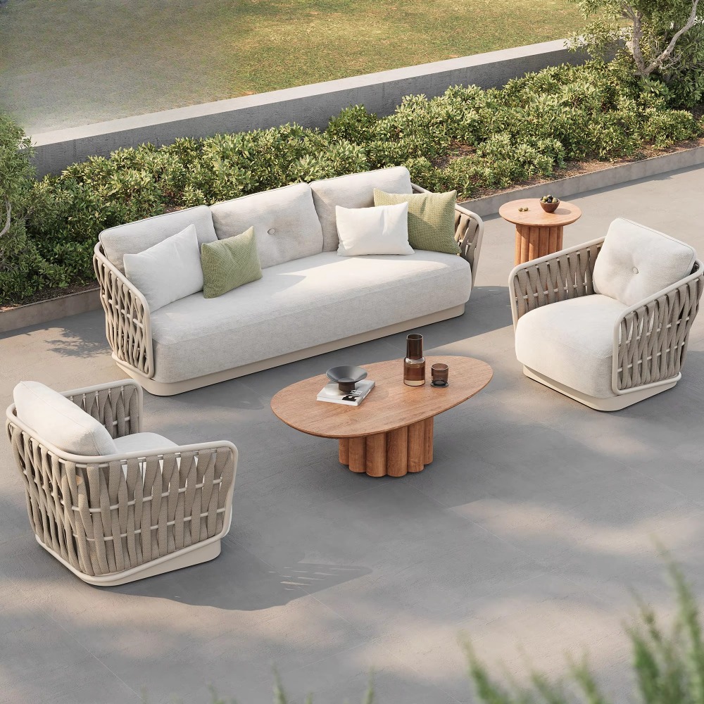 Rattan Lounge Set - Conjunto de Sofás de Jardín de
