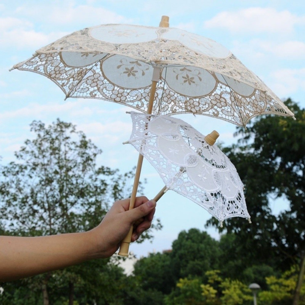Parasol Umbrella Large - Sombrilla de Encaje Grande Vintage, Sombrilla