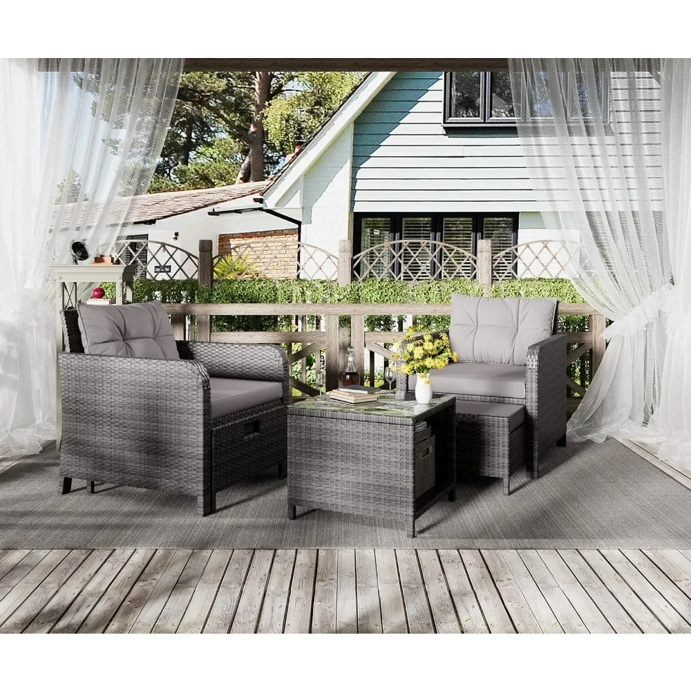 Rattan Lounge Set - # Para juego de conversación en