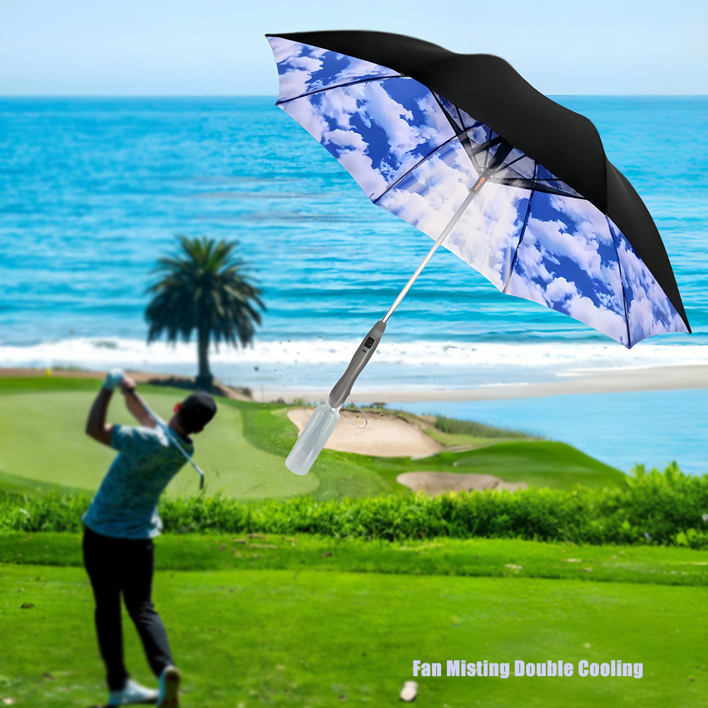 Parasol Umbrella Large - Sombrilla con ventilador integrado, refrigeración por