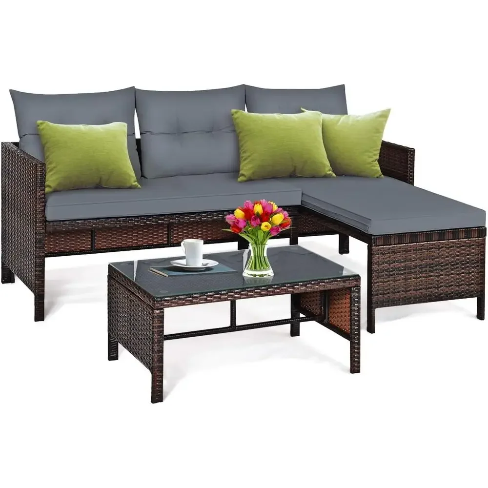 Rattan Lounge Set - Conjunto de Muebles de Jardín de