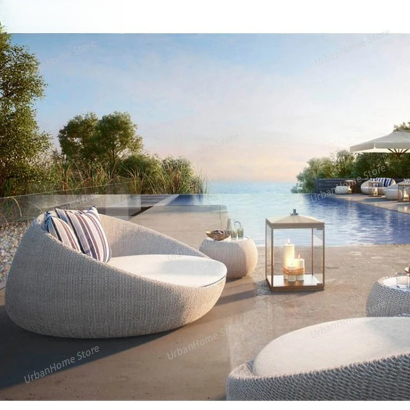 Rattan Lounge Set - Muebles de patio modernos, juego de