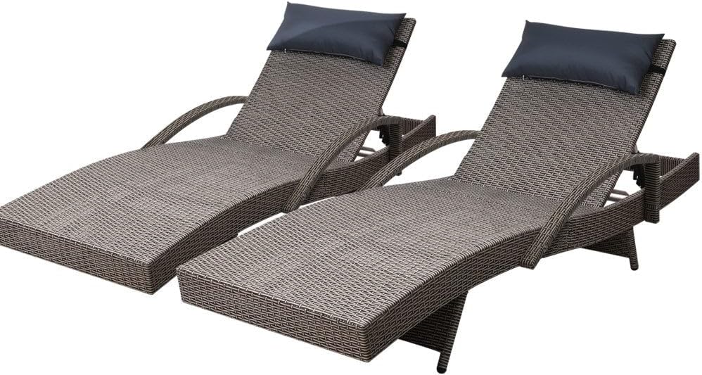 con 4 cojines engrosados de po - Rattan Lounge Set reseña y precio