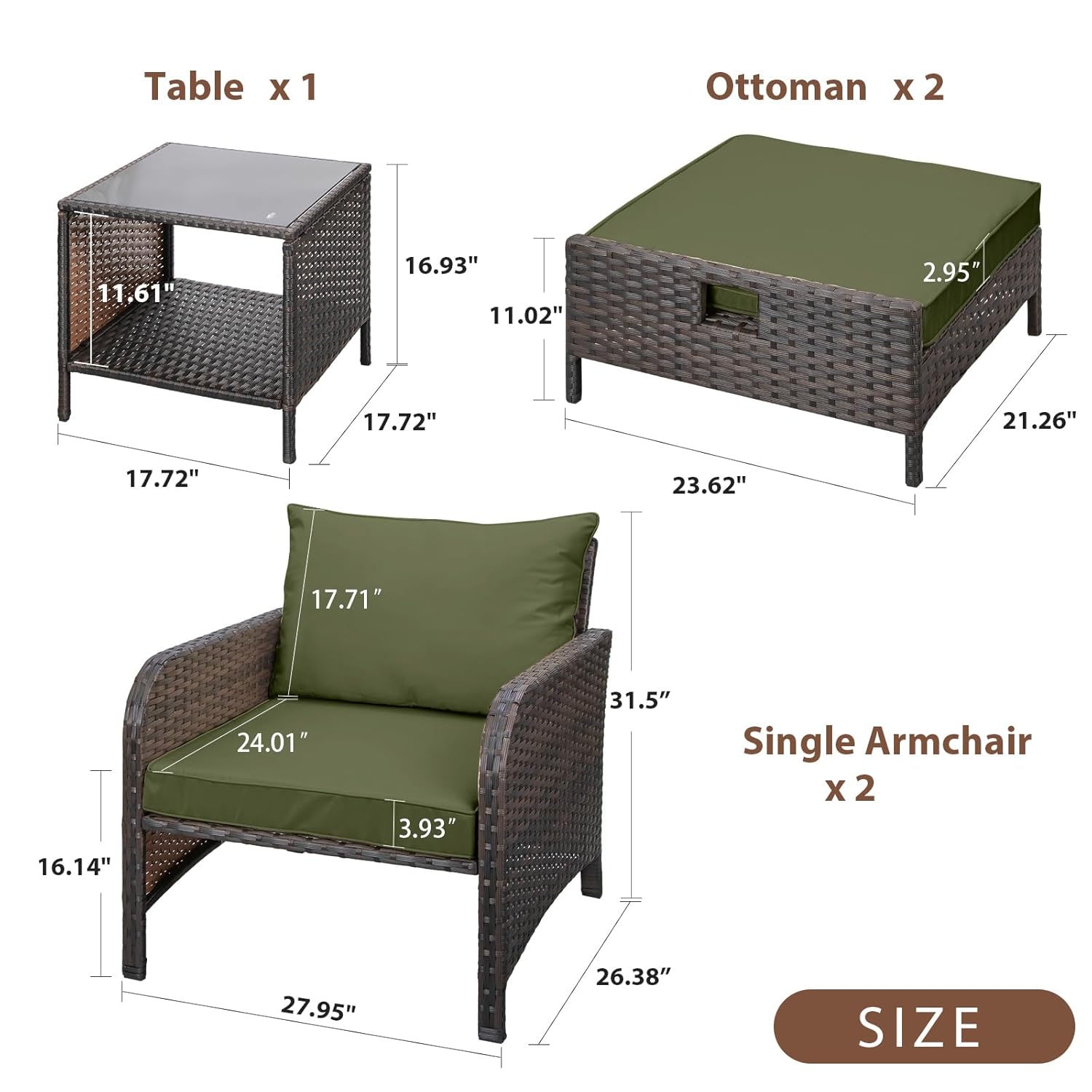 Conjunto de Muebles de Jardín  - Rattan Lounge Set reseña y precio
