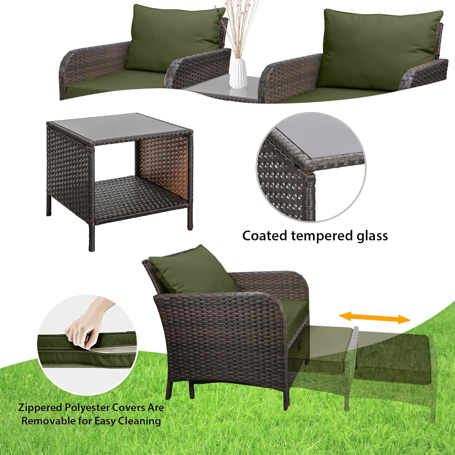 Conjunto de Muebles de Jardín  - Rattan Lounge Set reseña y precio