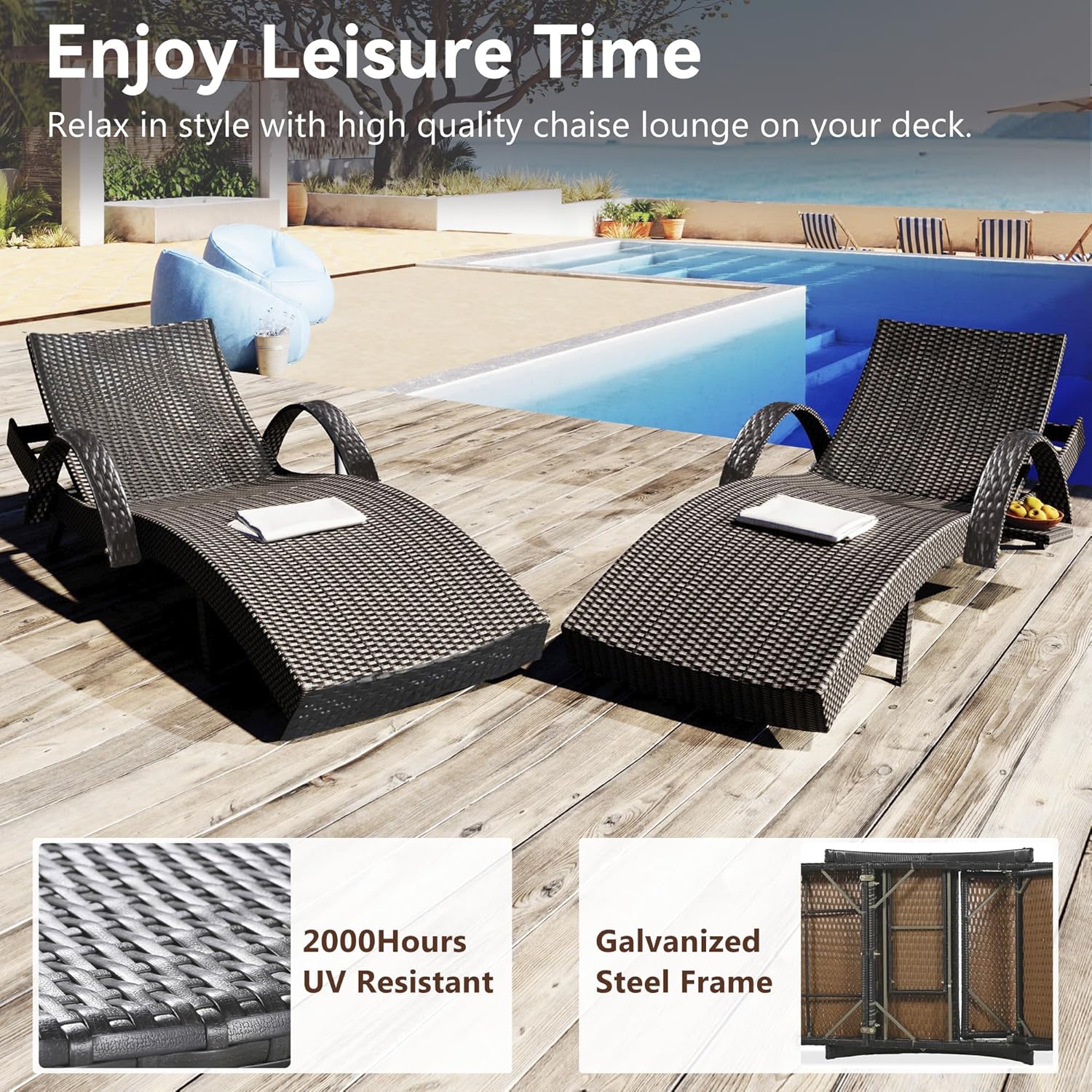 Conjunto de 2 Sillones Reclina - Rattan Lounge Set reseña y precio