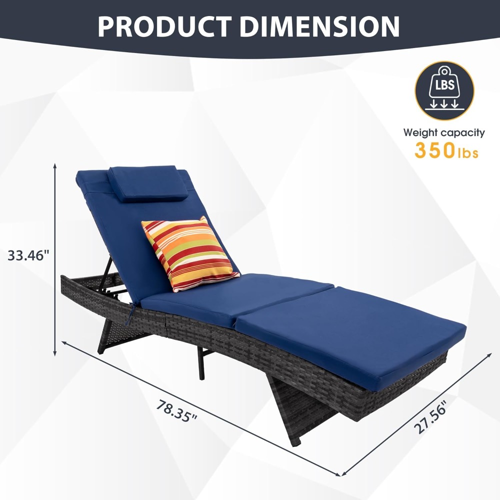 Juego de 2 Sillones Reclinable - Rattan Lounge Set reseña y precio