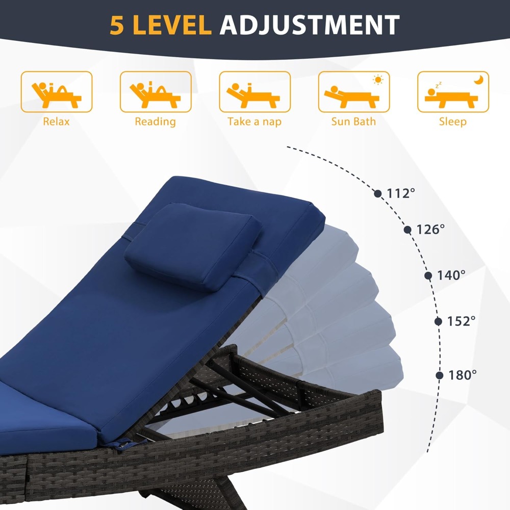 Juego de 2 Sillones Reclinable - Rattan Lounge Set reseña y precio