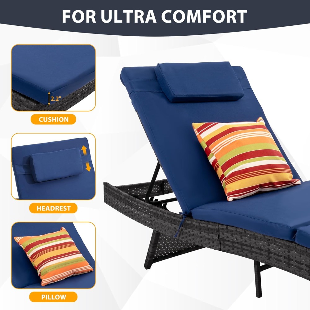 Juego de 2 Sillones Reclinable - Rattan Lounge Set reseña y precio