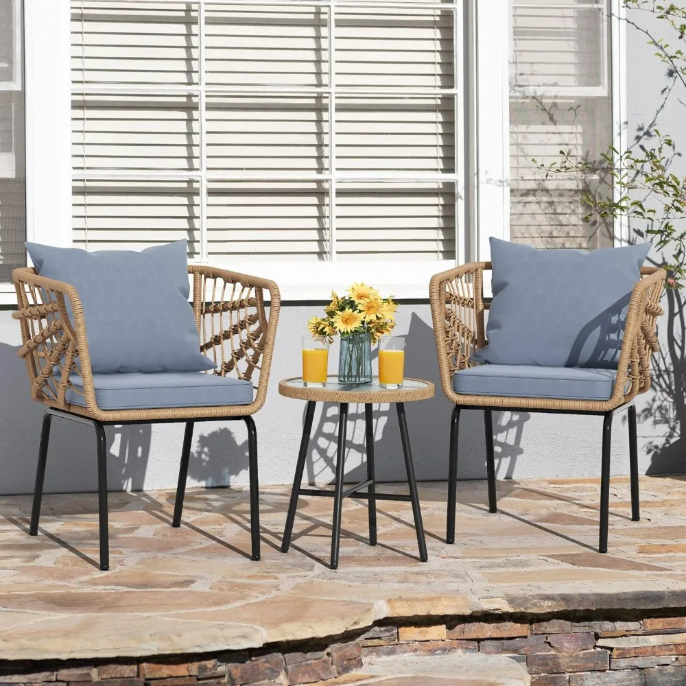 -Muebles de ratán, juego de mu - Rattan Lounge Set reseña y precio
