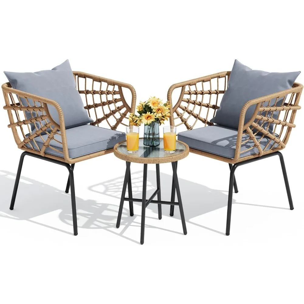 -Muebles de ratán, juego de mu - Rattan Lounge Set reseña y precio