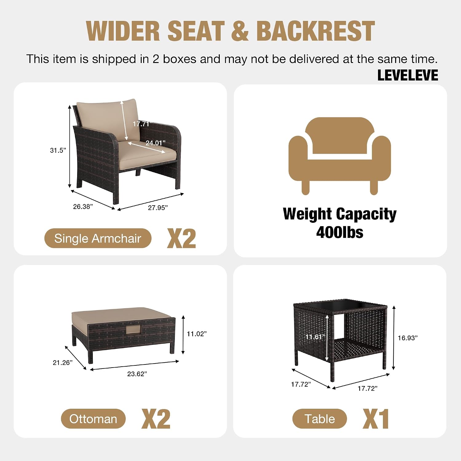 Conjunto de Muebles de Patio d - Rattan Lounge Set reseña y precio