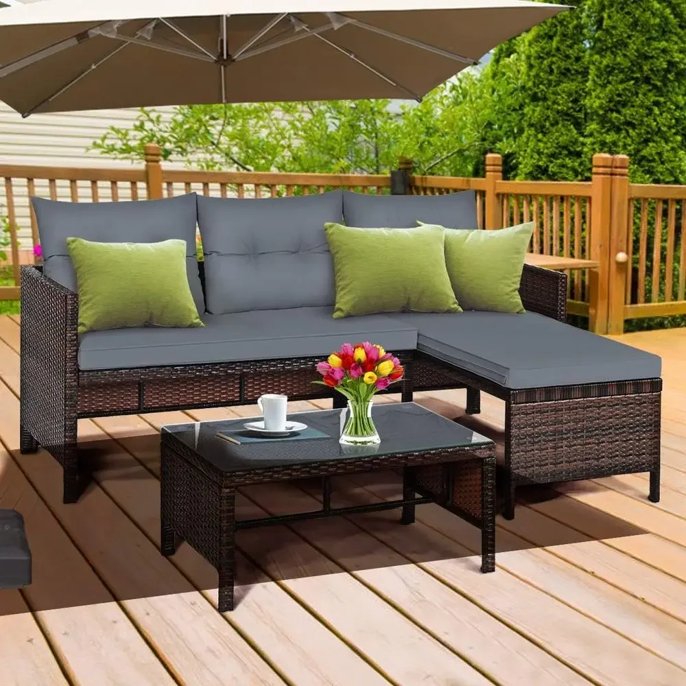 Conjunto de Muebles de Jardín  - Rattan Lounge Set reseña y precio