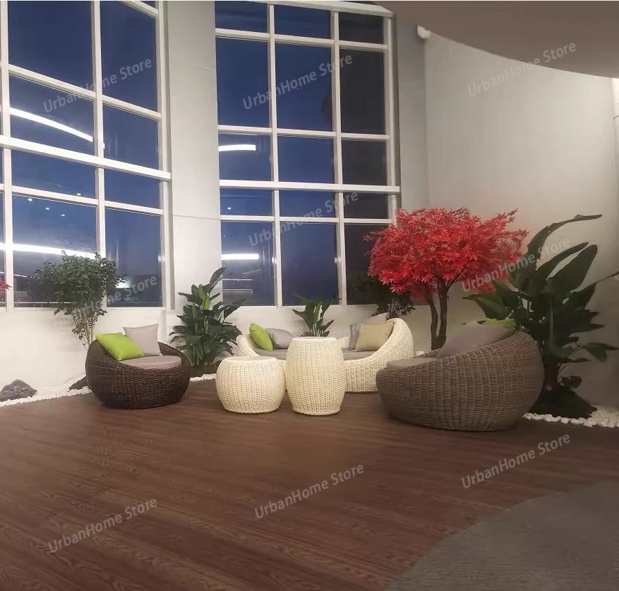 Muebles de patio modernos, jue - Rattan Lounge Set reseña y precio
